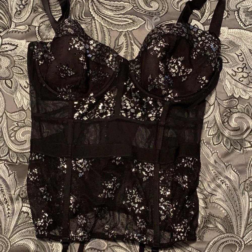 VS corset top with garter hooks
